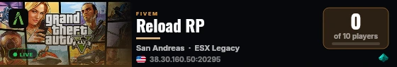 Reload RP live status badge