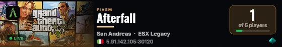 Afterfall live status badge