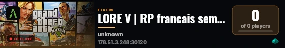 LORE V | RP francais semi-whitelist live status badge