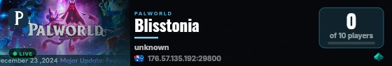 Blisstonia live status badge