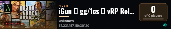 iGun ┃ gg/1cs ┃ vRP Roleplay live status badge