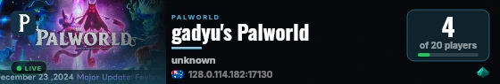 gadyu's Palworld live status badge