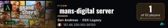  mans-digital server live status badge