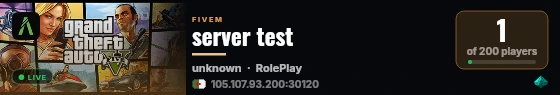 server test live status badge