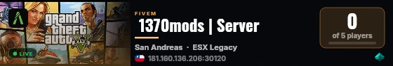  1370mods | Server live status badge