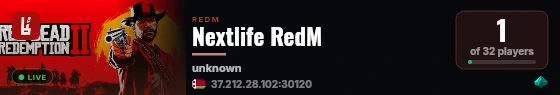 Nextlife RedM live status badge