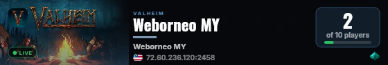 Weborneo MY live status badge