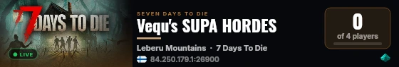 Vequ's SUPA HORDES live status badge