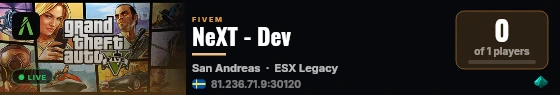 NeXT - Dev live status badge