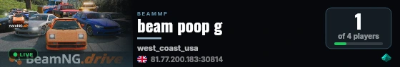 beam poop g live status badge