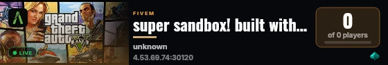 super sandbox! built with FiveM Basic Server! live status badge