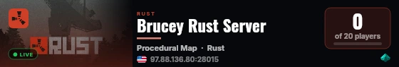 Brucey Rust Server live status badge