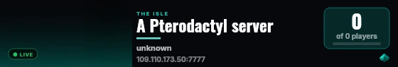A Pterodactyl server live status badge