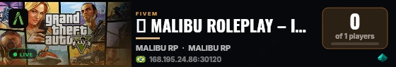 💙 MALIBU ROLEPLAY – INAUGUROU AGORA 💙 live status badge