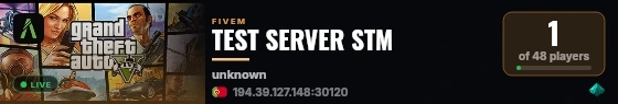 TEST SERVER STM live status badge