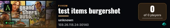 test items burgershot live status badge