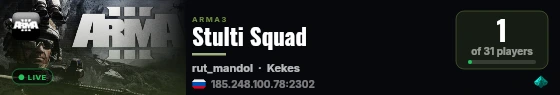 Stulti Squad live status badge