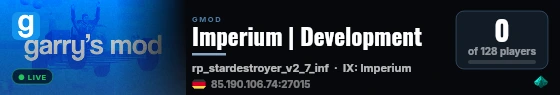 Imperium | Development live status badge