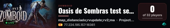 Oasis de Sombras test server live status badge