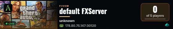 default FXServer live status badge