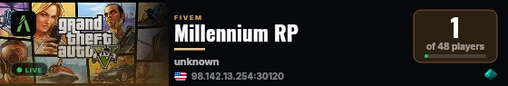 Millennium RP live status badge