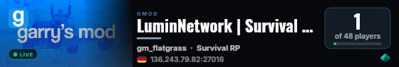 My Garry's Mod Server live status badge