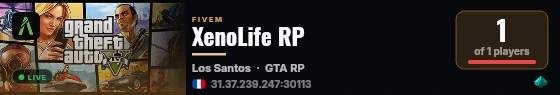 XenoLife RP live status badge