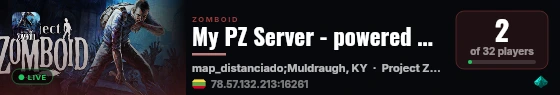 My PZ Server - powered by Sophie live status badge
