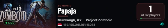 Papaja live status badge