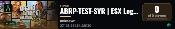 ABRP-TEST-SVR | ESX Legacy Server live status badge