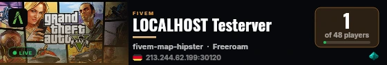 LOCALHOST Testerver live status badge