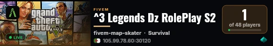 ^3 Legends Dz RolePlay S2 live status badge