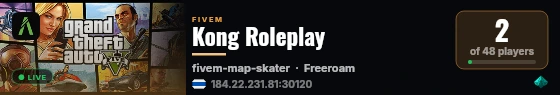 Kong Roleplay live status badge
