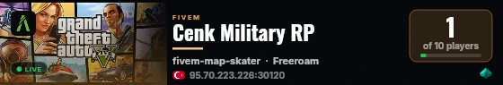 Cenk Military RP live status badge