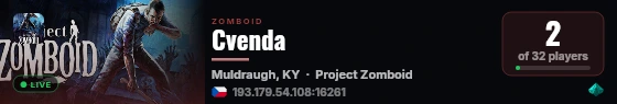 Cvenda live status badge