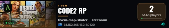 CODE2 RP live status badge