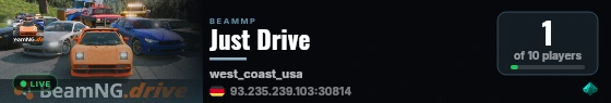 Just Drive live status badge