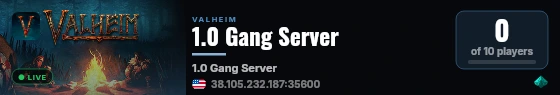 1.0 Gang Server live status badge