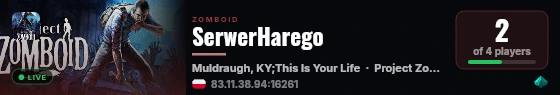 SerwerHarego live status badge