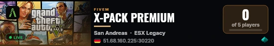 X-PACK PREMIUM live status badge