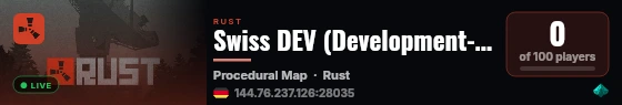 Swiss DEV (Development- and TestServer) [CH/DE] live status badge