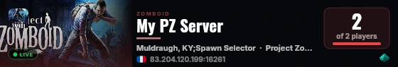 My PZ Server live status badge