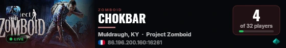 CHOKBAR live status badge