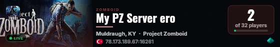 My PZ Server ero live status badge