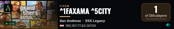 ^1FAXAMA ^5CITY live status badge
