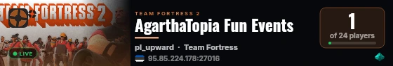 AgarthaTopia Fun Events live status badge