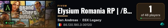 Elysium Romania RP | [ESX Legacy] live status badge