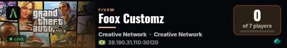 Foox Customz live status badge