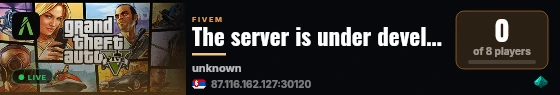 The server is under development. live status badge