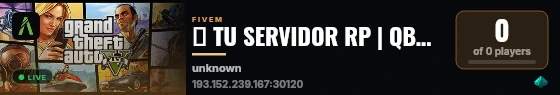 🔥 TU SERVIDOR RP | QBCore | ES | Roleplay 🔥 live status badge